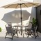 34'' Square Outdoor Dining Table Black Tempered Glass Patio Table with 1.5